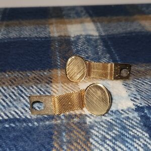 Vintage Simmons Karatclad Gild Filled Mesh Wrap Around Cufflinks.